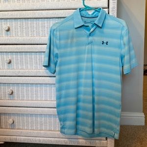 under armor light blue golf shirt